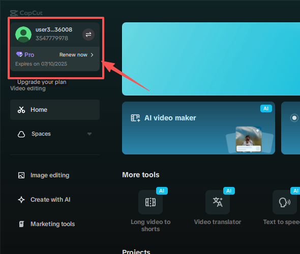 Go to Account Center