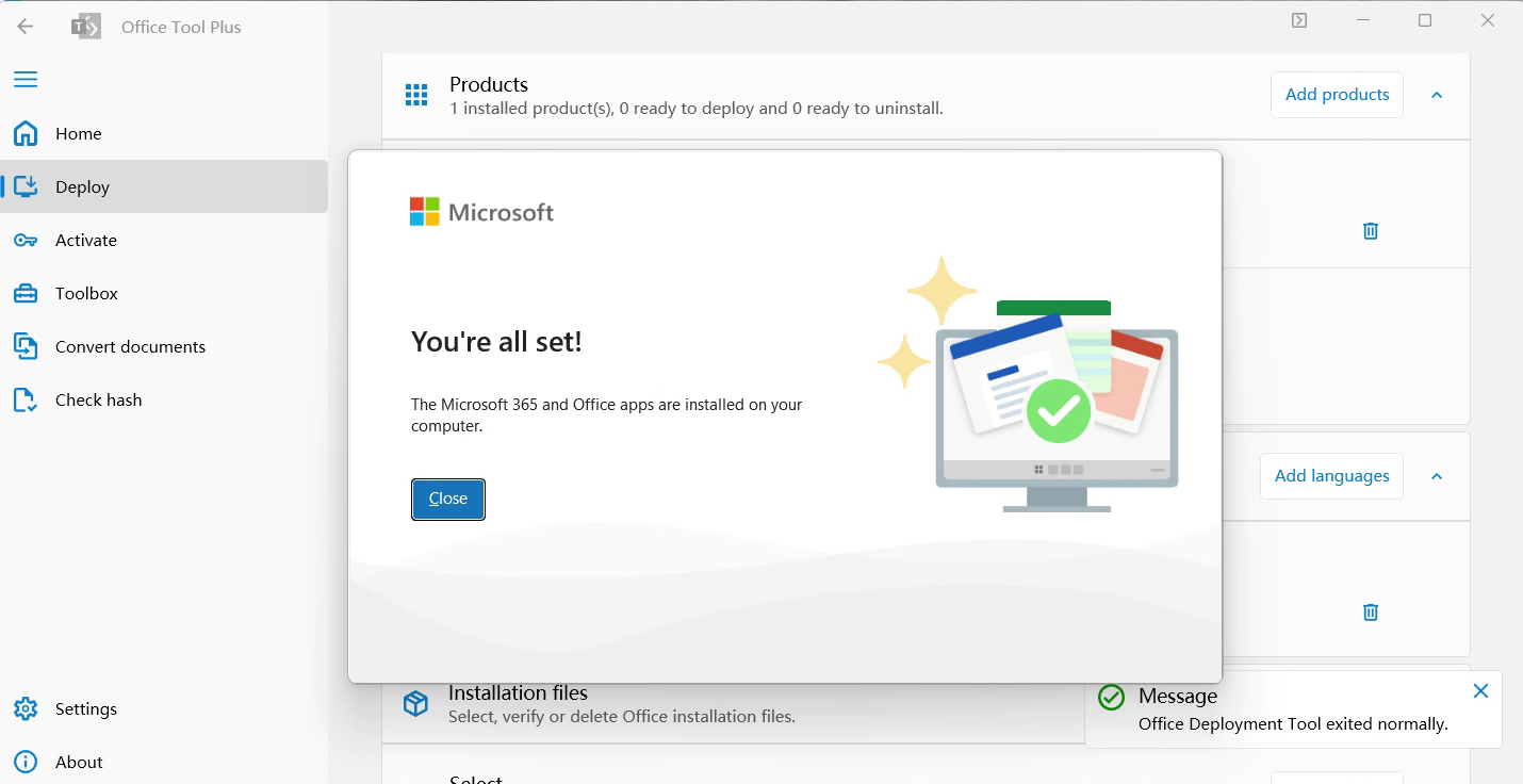 Installation finished
