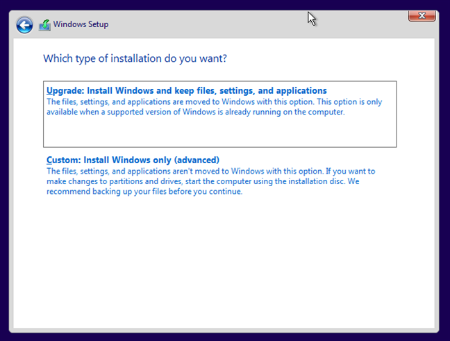 Disk partition screen